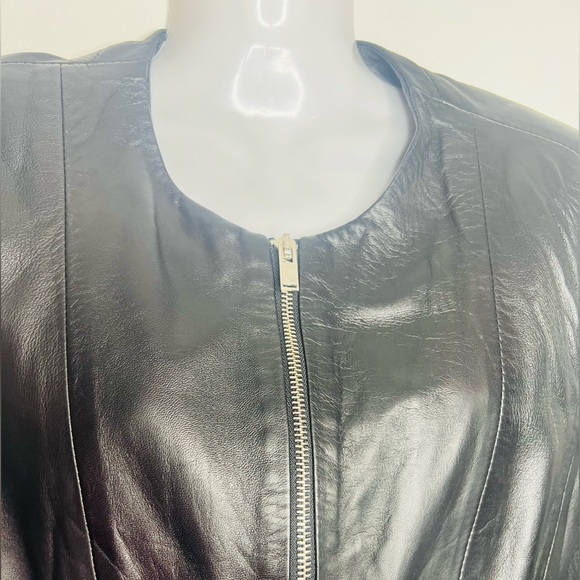 ZARA WOMAN LAMBSKIN LEATHER JACKET LARGE GREAT CONDITION BARELY WORN - Picture 7 of 10